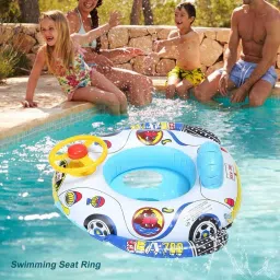 revatakg Steering Car Float With Handle 1 To 5 Year 2 Handles for Support Smooth Leg Hole Inflatable Swimming Pool image 5
