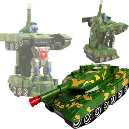 Combat Electronic Robot Car Tank Deformation Robot Toy Light, Music and Bump-3