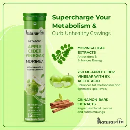 naturalvita Apple Cider Vinegar Moringa Effervescent Tablet, ACV Moringa To Control Cravings image 3