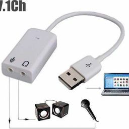 ASTOUND White USB External Sound Card Audio Adapter with Mic-G5 Phone Converter image 4