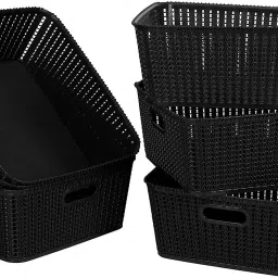 Plastic Multipurpose Sturdy Storage Baskets for Cosmetics, Office, Vegetable (Medium) Storage Basket-image-22