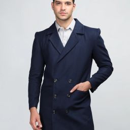 Tweed Solid Coat For Men-image-20