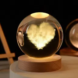 3D Engraved Heart Crystal Globe Table Lamps Lamp Shade-36