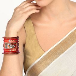 VICONO Set Of 18 Stone-Studded Bangles-image-99