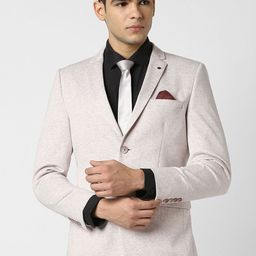 Van Heusen Self Design Super Slim-Fit Single Breasted Formal Blazer-picture-57