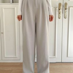 Chemistry Women Relaxed Straight Leg Straight Fit High-Rise Pleated Trousers-image-74
