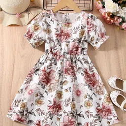 BAESD Floral Print Puff Sleeve Fit & Flare Dress-image-14