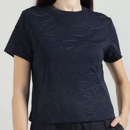 Ted Baker Women Floral Self Design Slim Fit Cotton T-shirt-image-78
