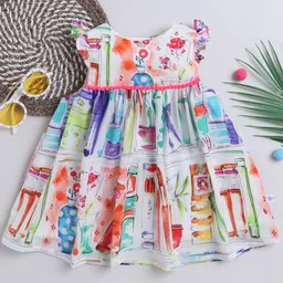 MANY FROCKS & Girls Print Georgette Fit & Flare Dress-picture-57