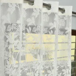 Galaxy Home Decor Cream-Coloured Set of 2 Sheer Door Curtain-image-24