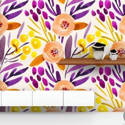 ArtzFolio Printed UV-Resistant Anti-Bacterial Watercolor Floral Pattern Peel & Stick Wallpaper-image-92