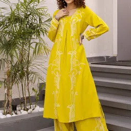 KALINI Women Floral Printed Kurta with Palazzo-image-0