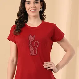 OWL MINK Graphic Printed Round Neck Pure Cotton T-shirt-image-88
