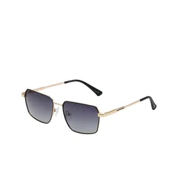 KOSCH ELEMENTE Men Grey Lens & Gold-Toned Rectangle Sunglasses with-picture-3