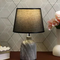 TAYHAA Black & Grey Ceramic Contemporary Frustum Table Lamp-32