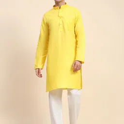 SKAVIJ Men Regular Pure Cotton Kurta with Pyjamas-image-97