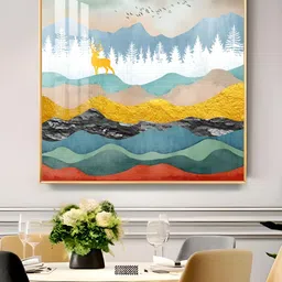 THE NEXT DECOR Yellow & Blue Gilded Depths Painted Wall Art-picture-27