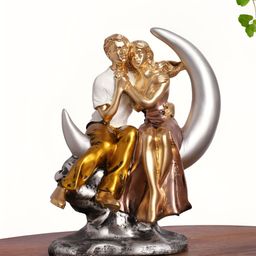 INTERNATIONAL GIFT Decorative Showpiece Silver-Toned Romantic Couple Figurine Showpiece-image-77