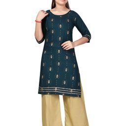 Muhuratam Girls Printed Kurta Set-image-87