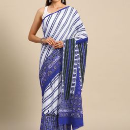 BUTA BUTI Striped Printed Pure Cotton Saree-image-87