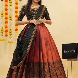 Fabcartz Semi-Stitched Lehenga & Unstitched Blouse With Dupatta-picture-42