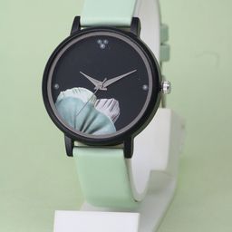 VIRAKTI Women Brass Printed Dial & Leather Wrap Around Straps Watch G-36-GREEN BLACK-G-image-100