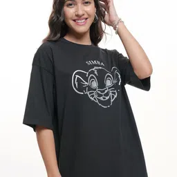 Tokyo Talkies Women Lion King Printed T-shirt-image-85