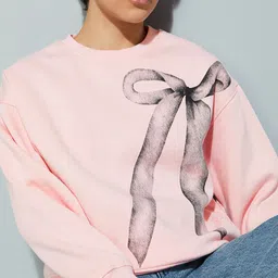 max Women Graphic Printed Pullover Cotton Sweatshirt-image-55