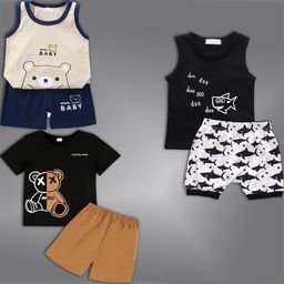 BAESD Kids Pack Of 3 Printed Short Sleeves T-shirt With Shorts-58