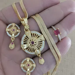 V.K.PAYAL.JEWELLERY Gold-Plated Stones-Studded Jewellery Set-picture-34