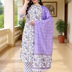 SZN Women White Cotton Blend Kurta Sets-picture-45
