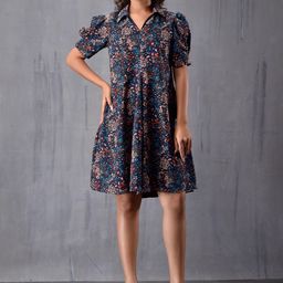 MODA-Q Printed Georgette A-Line Dress-image-88