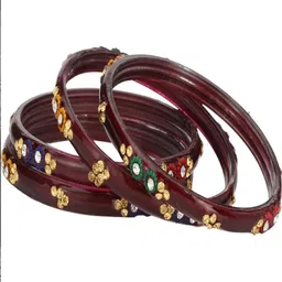 SOMIL Set of 16 Green Alloy Artificial Stones & Beads Bangles-image-100