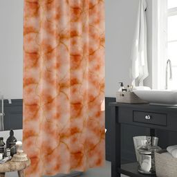 ArtzFolio Orange-Coloured & White Abstract Printed Waterproof Shower Curtain-17
