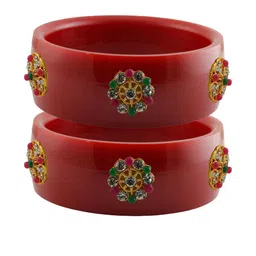 Vidhya Kangan Multi-Coloured Brass Bangles-image-99