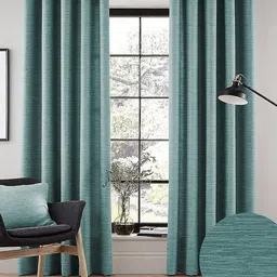 Nefertiti Home Teal Set of 2 Floral Black Out Door Curtain-image-88