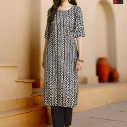 HERE&NOW Women Ethnic Motifs Printed Regular Kurta with Trousers Pack of 2-22