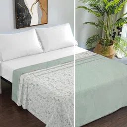 KLOTTHE 150 GSM Green Floral AC Room Double Bed Dohar-picture-46
