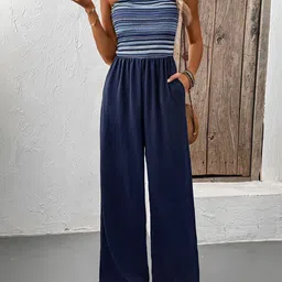 JC Mode Off-Shoulder Striped Basic Jumpsuit-40