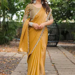 Ambuja International Embroidered Pure Chiffon Saree-image-84