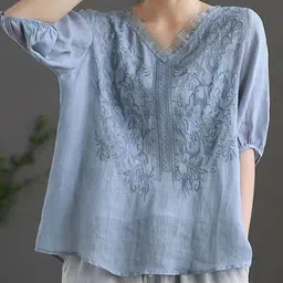 DressBerry Women Self Design Embroidered Top-image-99