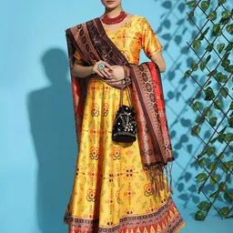 Kaizen TEXO FAB Printed Semi-Stitched Lehenga & Unstitched Blouse With Dupatta-picture-2