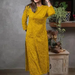 BINDUDI Women Printed Mandarin Collar Kurta-10
