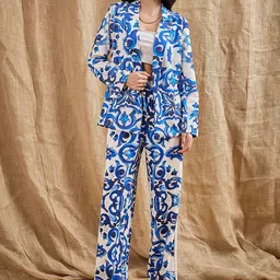 SASSAFRAS Floral Printed Open Front Blazers-82