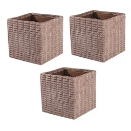 Aura 3 Pcs Tan Brown Storage Box With Carry Handle - 27 L-20