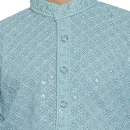 SG YUVRAJ Boys Embroidered Regular Sequinned Kurta with Pyjamas image 5