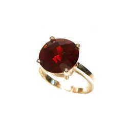 GenZcomplex Gold-Plated Brass Garnet Finger Ring-image-83