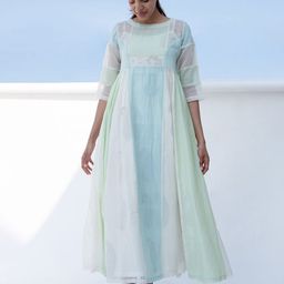 The Yellow Bow Striped A-Line Midi Dress-image-28