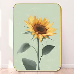 Myntra Elegant Homes Green & Yellow Wood Sunflower Wall Art-image-3