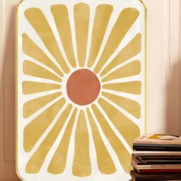 SAF White & Gold-Toned Retro Daisy Floral Wooden Wall Art-12